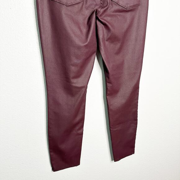 WHBM Curvy High Rise Burgundy Coated Skinny Pants‎ Jeans Women’s Size 12 - Picture 7 of 14